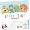 Invitation anniversaire dinosaure enfant – 10 cartes et enveloppes – Lola et Louis