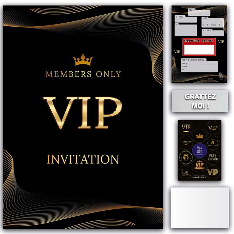 Carte invitation VIP à gratter – Lola & Louis
