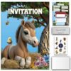 Invitation anniversaire ferme à gratter – Lola et Louis
