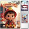 Carte invitation pompier à gratter – Lola et Louis