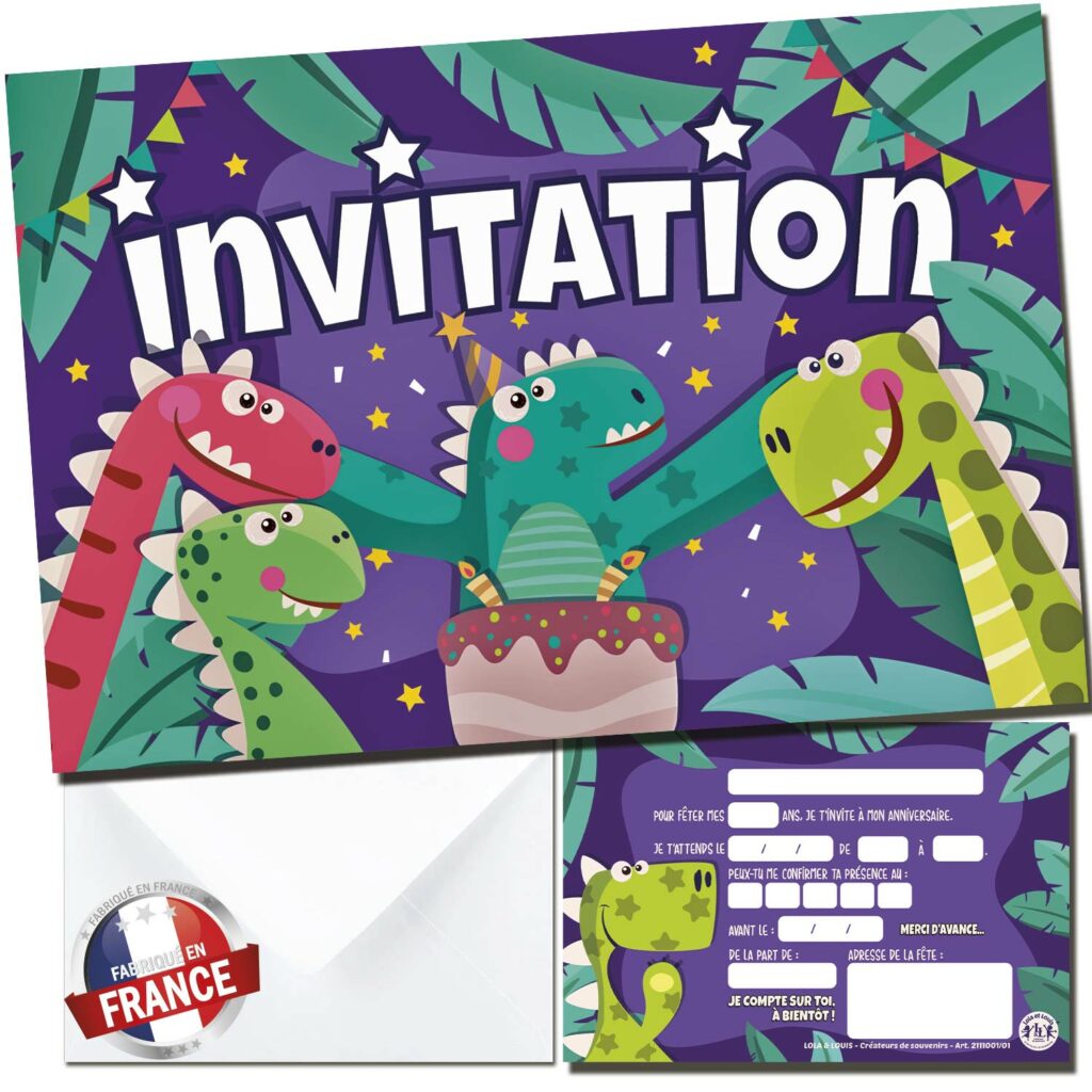 Kit invitation anniversaire dinosaure – aperçu du kit