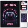 Carte invitation jeux vidéo à gratter – Lola et Louis