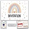 Carte invitation fille arc en ciel – Lola et Louis