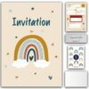 carte invitation arc en ciel - lola et louis