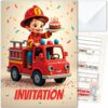 invitation anniversaire pompier – Lola et Louis