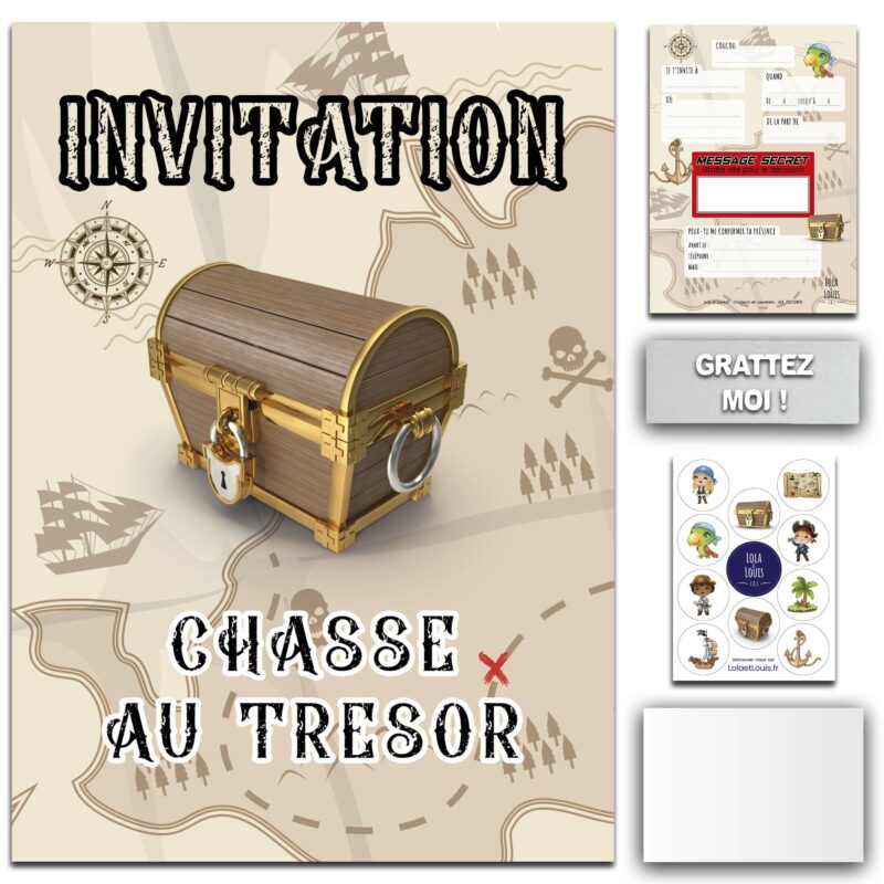 Carte Invitation Chasse au Trésor