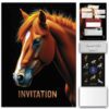Carte invitation cheval enfant à gratter – Lola et Louis