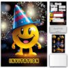Carte invitation smiley à gratter – Lola et Louis