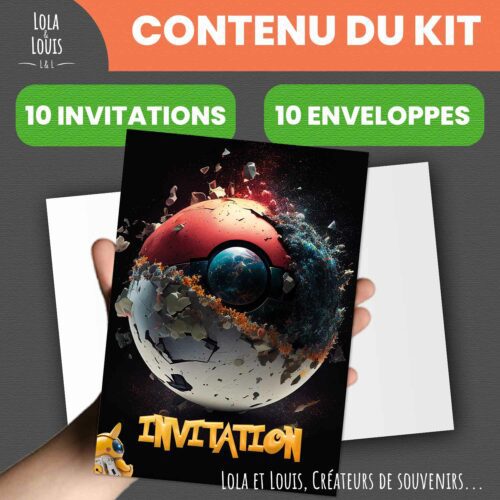 Carte invitation espace astronaute – Lola & Louis - Contenu du kit