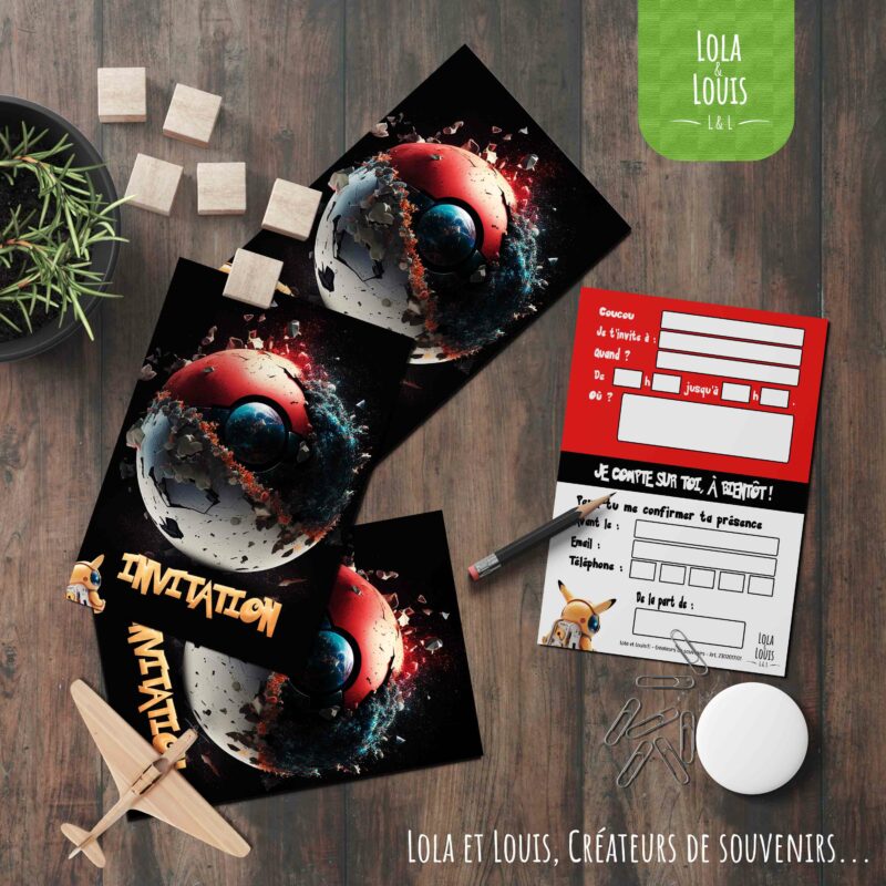 Carte invitation espace astronaute – Lola & Louis
