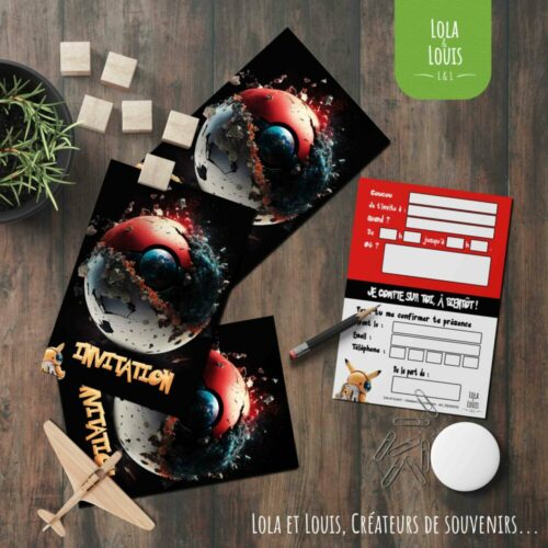 Carte invitation espace astronaute – Lola & Louis