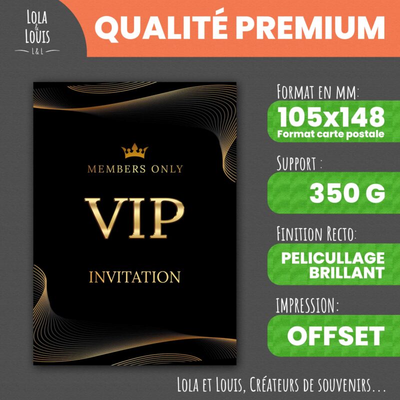 Carte invitation VIP à gratter – Lola & Louis - Recto