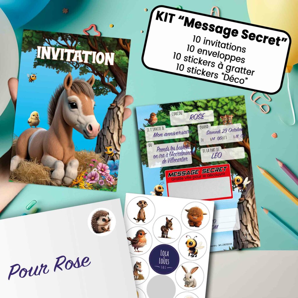 cartes d'invitation pour enfants
