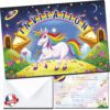 Carte invitation licorne fille La Licorne Céleste – 10 cartes et enveloppes – Lola et Louis