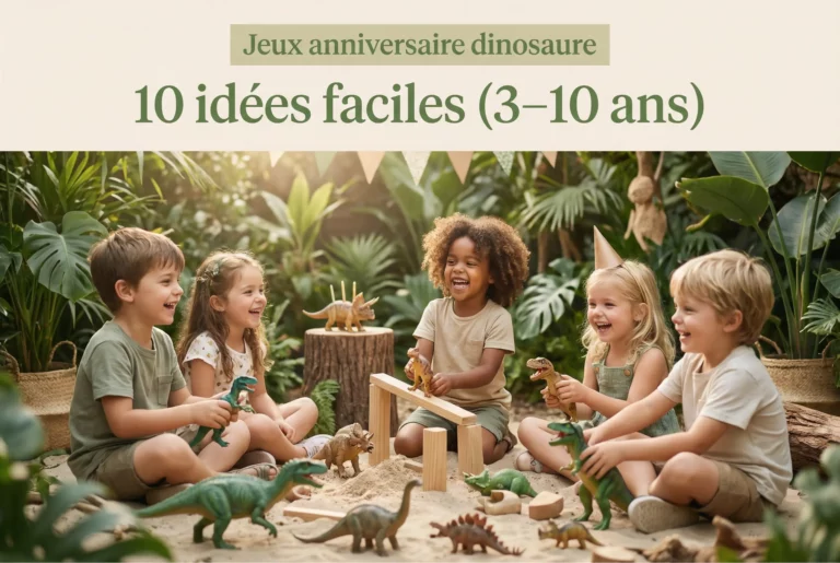 Jeux anniversaire dinosaure enfant : 10 idées faciles à organiser à la maison pour enfants de 3 à 10 ans