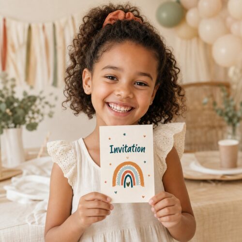 Invitation anniversaire Arc-en-ciel