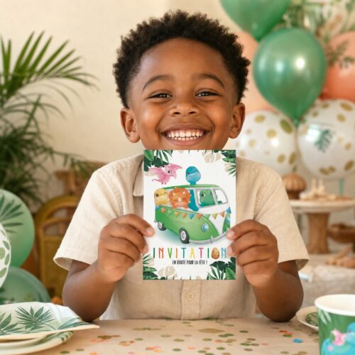 Invitation anniversaire Dinosaure