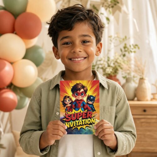 Invitation anniversaire Super-héros
